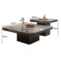 Table basse carrée contemporaine Cloud au design minimaliste blanc pour salon - Mobilier de maison