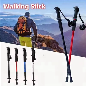 Ultralight nhôm ráp alpenstock có thể gập lại đi bộ đường dài nhanh chóng khóa leo núi cực đóng mở thanh Nordic đi bộ thanh - Product Image 2