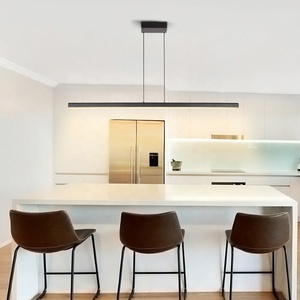Luces colgantes lineales modernas LED Iluminación de comedor LED Luces colgantes negras de interior nórdico para el hogar Comedor Sala de estar Dormitorio - Product Image 2