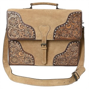 Bolso de Hombro Tipo Maletín de Cuero Genuino con Borlas y Flores Estilo Bohemio para Mujer, Marca Rodeo International, Personalizado, de Gamuza Natural, Superventas - Product Image 3