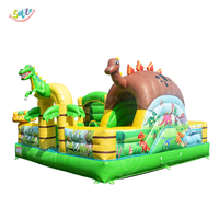 Château gonflable à thème dinosaure avec toboggan, qualité professionnelle, pour fêtes d'enfants en extérieur, location de château gonflable