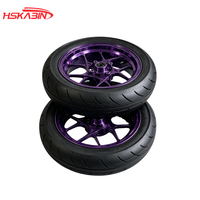 Nouveau kit de jantes et pneus CNC violettes de 12 pouces 2026 avec pneus Kenda Curve, stock US personnalisable pour moto électrique