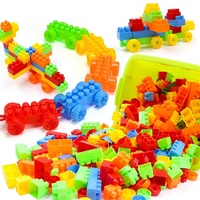 Blocs de construction en plastique à grandes particules pour enfants, en baril, jouets éducatifs pour la maternelle, à assembler soi-même, pour l'éveil et l'éducation précoce