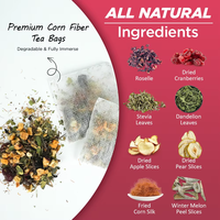 Tisane OEM pour les voies urinaires avec canneberge, pissenlit et soie de maïs – Favorise la santé de la vessie – Fibres de maïs – 16 sachets