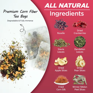 Té OEM para el Tracto Urinario con Arándano Rojo, Diente de León y Fibra de Maíz, Apoya la Salud de la Vejiga, 16 Bolsitas - Product Image 6