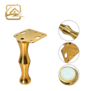 Pieds de canapé en métal doré, pieds carrés en acier inoxydable, support de base pour table de canapé en métal - Product Image 2
