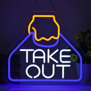 Take Out Letreros Neon LED indoor hanging ambient light shop <b>sign</b> wall decoration light entrance indicator light luminous <b>sign</b> - Product Image 1