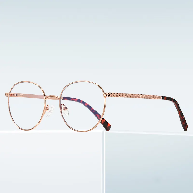 British style small frame glasses frame 3057 personality round blue light flat lens ins style