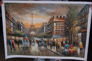 Peinture à l'huile contemporaine sur toile, impressionniste, de qualité supérieure, représentant une rue de <span class=keywords><strong>Paris</strong></span> rétro, peinte à la main, imperméable - Product Image 2