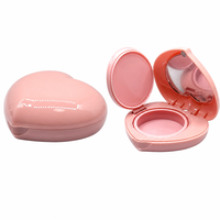 Yuecai Wadah Cushion Bentuk Hati Kosong 15g Pink Kompak Dengan Cermin Berbentuk Hati BB Cream CC Cream Cushion Foundation Grosir