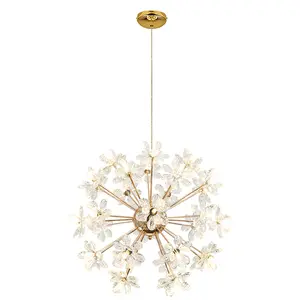 Hot Bán Morden Pha Lê Led Bóng Sang Trọng Tùy Chỉnh Dandellion Flower Pendant Ánh Sáng Cho Trang Trí Nội Thất