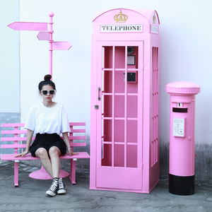 Cabine téléphonique rose de Londres en métal, support OEM, pour décoration de mariage - Product Image 6