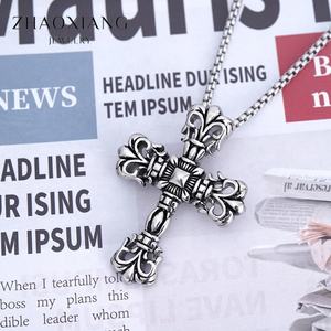 Colliers croix pour hommes en acier inoxydable, pendentifs chrétiens Jésus vintage en titane, nouvelle tendance - Product Image 5