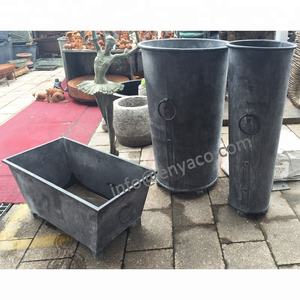 Extérieur conique grand rond grand jardin extérieur <span class=keywords><strong>palmier</strong></span> Pots <span class=keywords><strong>de</strong></span> fleurs grande taille galvanisé métal décor planteur peinture antique - Product Image 3