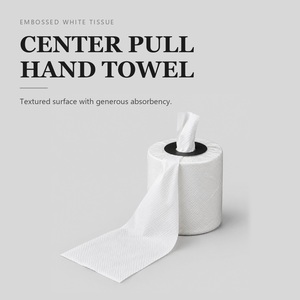 Center Pull <b>Hand</b> <b>Towel</b> Roll Disposable White Paper Dust-Free Toilet Tissue for Commercial Washroom - Product Image 2