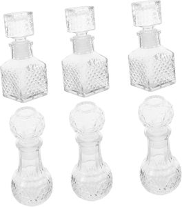Bouteille de vin, whisky, brandy, tequila, énergie créative de 50 ml en verre cristallin épaissi, mini, transparente, sérigraphiée, avec bouchon en caoutchouc - Product Image 1