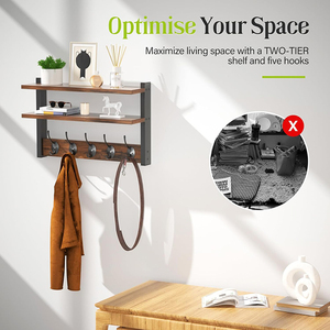 Perchero <span class=keywords><strong>de</strong></span> madera antideslizante con ganchos para estantes <span class=keywords><strong>de</strong></span> pared, perchas flotantes para ropa <span class=keywords><strong>de</strong></span> <span class=keywords><strong>entrada</strong></span> para bolso <span class=keywords><strong>de</strong></span> baño, <span class=keywords><strong>colgador</strong></span> <span class=keywords><strong>de</strong></span> llaves - Product Image 2