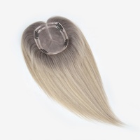 Topper en dentelle mono 5.5x6.5 avec base en soie, 100% cheveux humains, pour cheveux clairsemés