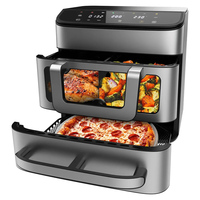 Four à friture à air chaud multifonctionnel en acier inoxydable OEM&ODM à double panier 9+9L pour 4 pizzas avec contrôle numérique et écran LCD pour usage domestique