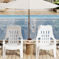 Chaise de plage minimaliste en polypropylène épaissi soigneusement sélectionné, chaise inclinable, chaise de salle à manger d'extérieur, fauteuil à dossier haut