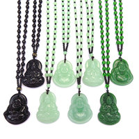 2025 Nouveau Collier Bouddha Perlé en Gros Bijoux de Mode Chaîne Pendentif Breloques Statue de Bouddha Rieur en Jade et Cristal pour Unisexe