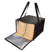 Sac de transport isotherme en tissu polyester 600D à double fermeture éclair avec poignée, motif lettres, pour pizzas et cosmétiques, idéal pour l'export.
