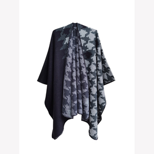 <span class=keywords><strong>Cardigan</strong></span> Poncho da Donna Urban Coco con Design <span class=keywords><strong>Pied</strong></span>-<span class=keywords><strong>de</strong></span>-<span class=keywords><strong>Poule</strong></span> e Blocchi di Colore, Aperto sul Davanti, Stile Sciarpa/Cappa - Qualità all'Ingrosso - Product Image 1