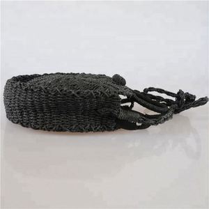 Bolso de Playa Redondo de Paja Ecológico para Mujer, con Tres Asas, Estilo Vestido - Product Image 5