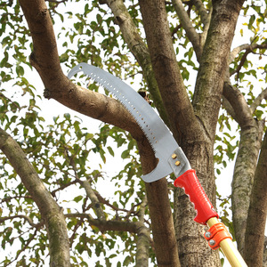 Premium Double Hook Saw 400mm High Carbon Steel Blade Red Handle Garden Tool For Tree Pruning And Branch Cutting - Product Image 1