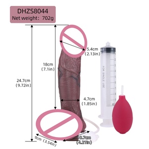 DHZS-8044 Big Glans Black <b>Dildo</b> Double-Skin Silicone <b>Dildo</b> for Anal Clit G-Spot Hand-Free Play Ejaculation Sex Toy for Women Men - Product Image 6