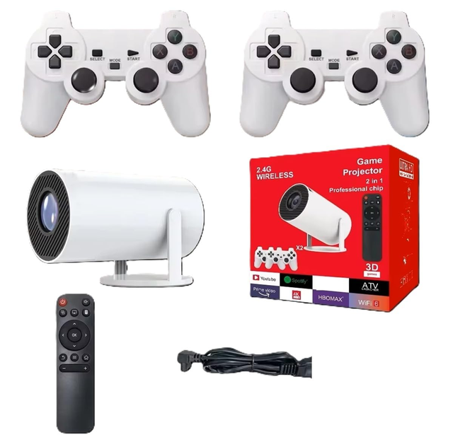 3D Game Projector 2 in 1 F300 Controller Gamepad Home Cinema Outdoor 4k Portable Mini Projector