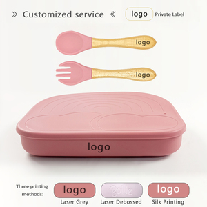 Ensemble <span class=keywords><strong>de</strong></span> vaisselle pour tout-petits en silicone <span class=keywords><strong>de</strong></span> qualité alimentaire, assiette antidérapante pour bébé avec ventouse, forme arc-en-ciel, assiette compartimentée - Product Image 5