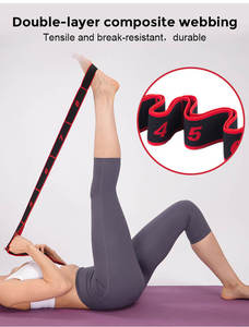 Banda elástica para ejercicios de fascia, isquiotibiales y piernas, correa de estiramiento para el pie con lazo para entrenamiento, yoga, fisioterapia y pilates - Product Image 6