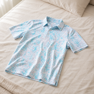 Polo Azul con Estampado Abstracto para Hombre, Ropa de Golf para Resort, de Secado Rápido, Informal de Verano, Venta al Por Mayor, Disponible en Stock - Product Image 6