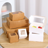 Boîte d'emballage pour cupcakes à fenêtre ouverte 1/2/4/6/12, en papier kraft blanc de qualité alimentaire, pour tartelettes aux œufs