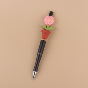 Pot de fleurs en silicone DIY créatif fait main motif dessin animé, colle pour implants dentaires, stylo d'écriture en plastique coloré - Product Image 4
