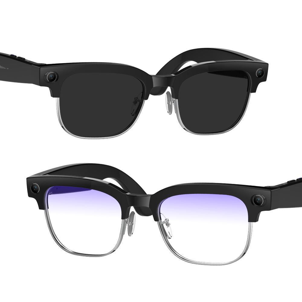 W630 AI Smart Translation Glasses Metal Half-Frame Sunglasses 8MP Camera Video Recording Wi-Fi Transfer Smart Wearable Headset