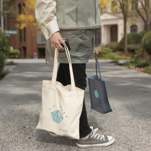<span class=keywords><strong>Sac</strong></span> à bandoulière fourre-tout en <span class=keywords><strong>coton</strong></span> avec logo personnalisable motif uni réutilisable lettre design pour shopping voyage emballage cadeaux - Product Image 1