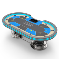 YH Qualité Professionnelle Casino 9 Joueurs LED Lumière Ovale Texas Tables Pour Le Jeu