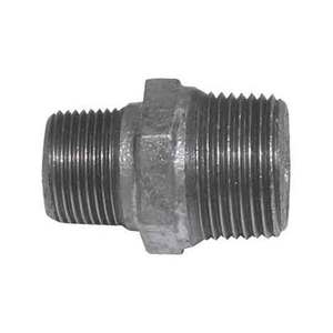 Pezones reducidos chapados en zinc 1 \ "X 3/4 \" Superficie Lisa Acero al carbono Accesorios de hierro fundido Rosca BSP 25mm para plomería en caja 1PC - Product Image 1