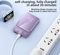 Batterie externe portable 10000mAh, chargeur sans fil magnétique, charge rapide, double interface USB-C, 22.5W, prise universelle, polymère lithium