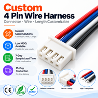 Câble de raccordement XH2.5 à 4 broches pour appareils électroménagers, carte de contrôle d'affichage LED, connecteur OEM personnalisé IP66