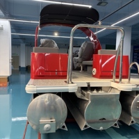 Bateau ponton de luxe Kinocean de haute qualité de 27 pieds avec sièges en canapé haut de gamme et design d'arche sportive