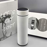 Bouteille d'eau intelligente de 500 ml en acier inoxydable 304, thermos à vide avec ouverture directe et isolation thermique pour adultes