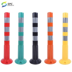 Poste de advertencia de tráfico de seguridad vial de plástico PU de 100cm y 40 pulgadas, poste delineador de resorte Flexible con tiras reflectantes - Product Image 3
