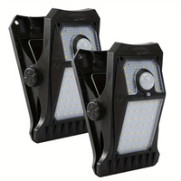 Lampu Sensor Gerak Klip Surya Luar Ruangan 45LED, 3 Mode, Tahan Air IP65, untuk Pagar Rantai, Gerbang Berkemah, Taman, Portabel
