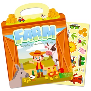 Autocollants statiques imperméables pour enfants, animaux de la ferme, livres d'activités de jeu d'association pour tout-petits, filles, garçons, enfants d'âge préscolaire - Product Image 2