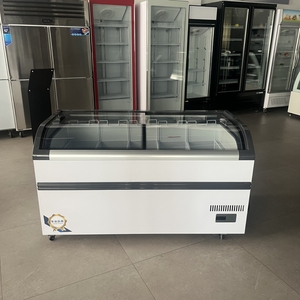 Điện đảo Tủ đông lạnh trưng bày trưng bày với máy nén ánh sáng LED và vật liệu thủy tinh làm mát quạt - Product Image 2