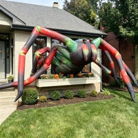 Décoration d'araignée géante gonflable LED pour Halloween, plus de 3,6 m de haut, résistante à l'eau, alimentée par prise, modèle d'extérieur pour cour, idéale pour l'affichage
