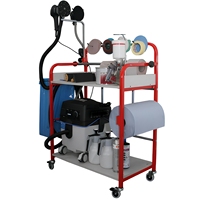 Chariot de peinture mobile en métal de qualité industrielle, chariot de rangement multifonctionnel avec 4 roulettes pivotantes et freins pour polisseuses et meuleuses